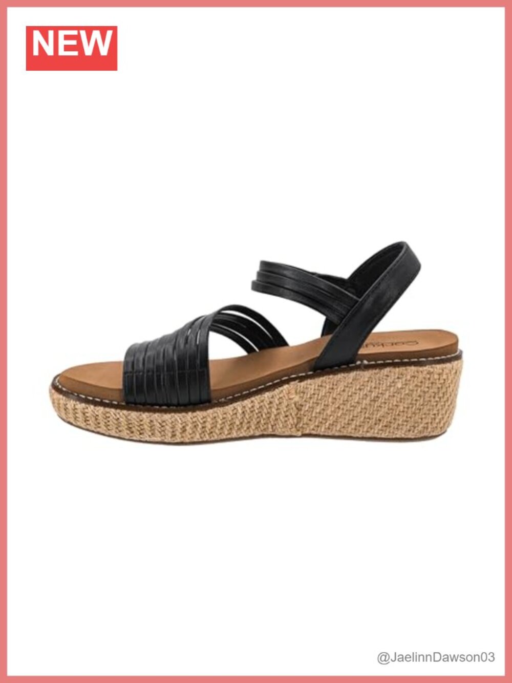 Women's Strappy Wedge Sandals with Cork Wrapped Heel and Cushioned Insole